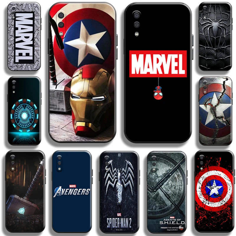 

Marvel Avenger Logo for Samsung Galaxy A01 A01 Core Phone Case Shell Liquid Silicon full Protection funda Carcasa Soft