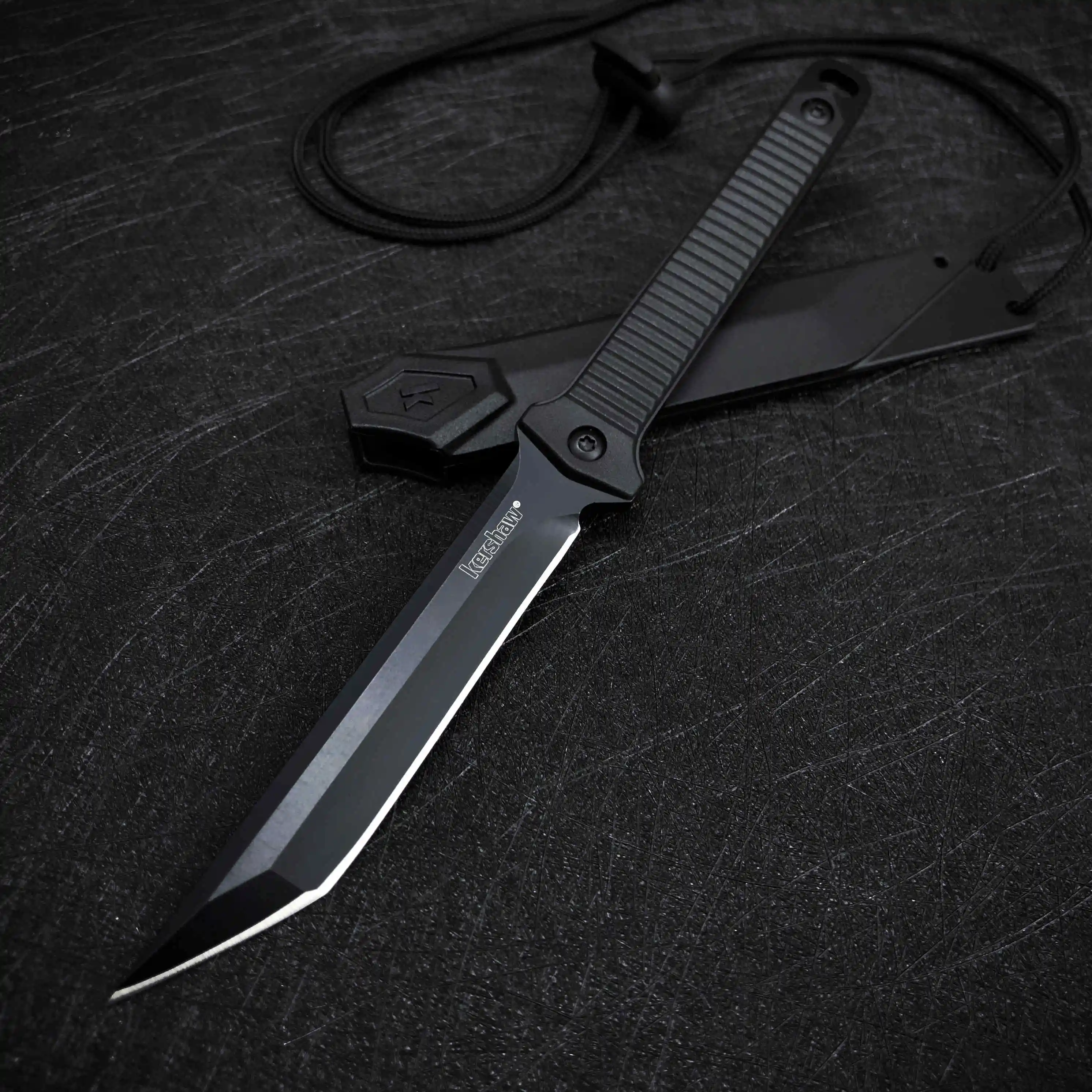 Kershaw 4008 Fixed Blade Knife Camping 3.66'' Black Coating Bladee Survival Hunting Outdoor Straight Knife W/ Sheath Keychain
Kershaw 4008 Fixed Blade Knife Camping 3.66'' Black Coating Bladee Survival Hunting Outdoor Straight Knife W/ Sheath Keychain