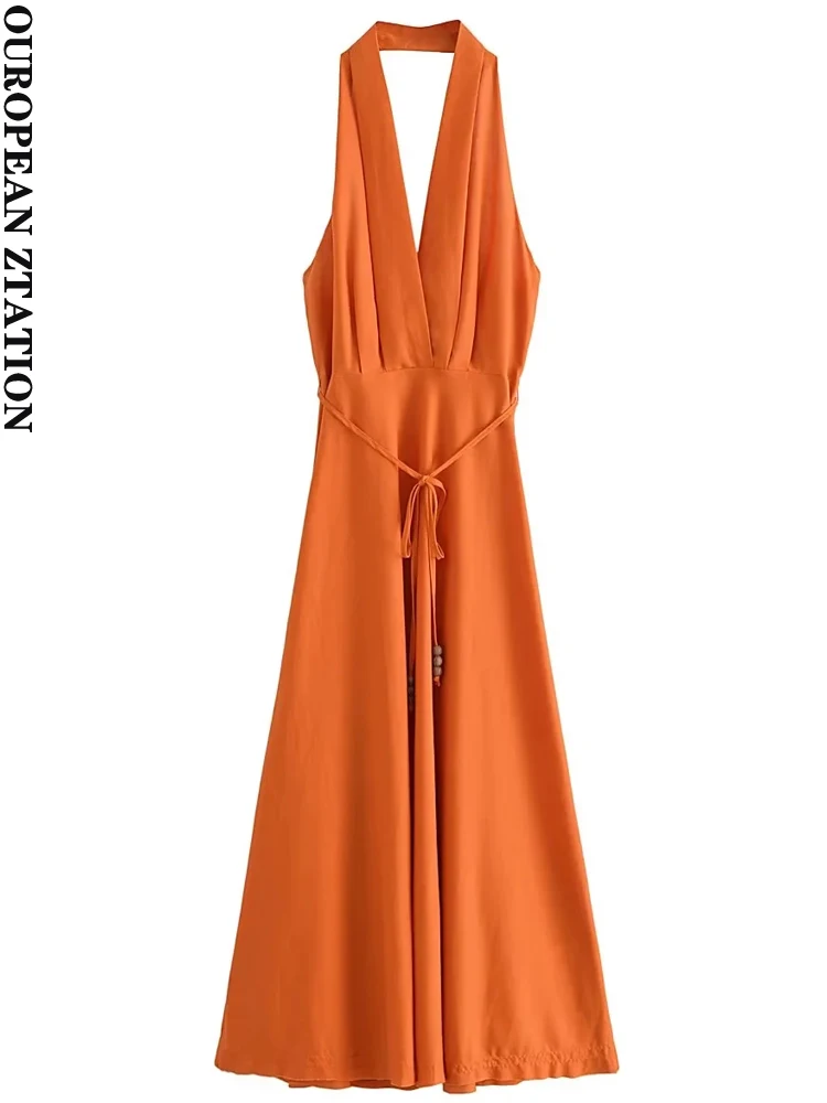 PAILETE Women 2023 fashion with tied belt halter neck midi dress sexy sleeveless side zipper female dresses vestidos mujer
PAILETE Women 2023 fashion with tied belt halter neck midi dress sexy sleeveless side zipper female dresses vestidos mujer
