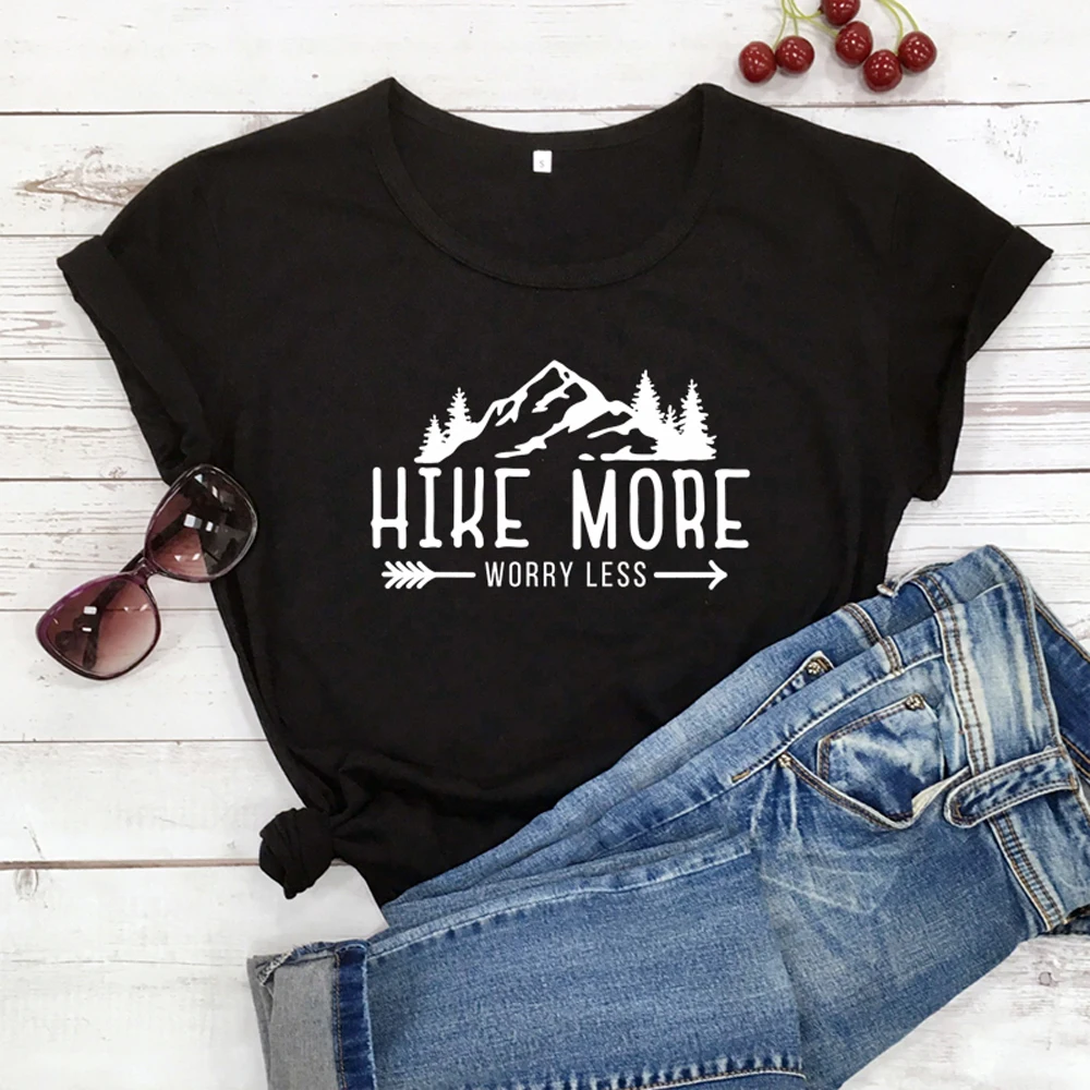 Hike More Worry Less T-shirt Casual Unisex Graphic Hiking Outdoors Tees Tops Funny Women Summer Camping Tshirt Graphic tee-N144
Hike More Worry Less T-shirt Casual Unisex Graphic Hiking Outdoors Tees Tops Funny Women Summer Camping Tshirt Graphic tee-N144