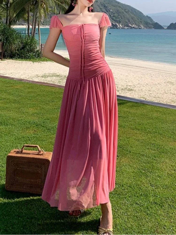 Fashion New Women Summer Mesh Casual Party Dress Sexy Slim A-Line Solid Birthday Prom Robe Female Chic Vestidos Clothings
Fashion New Women Summer Mesh Casual Party Dress Sexy Slim A-Line Solid Birthday Prom Robe Female Chic Vestidos Clothings