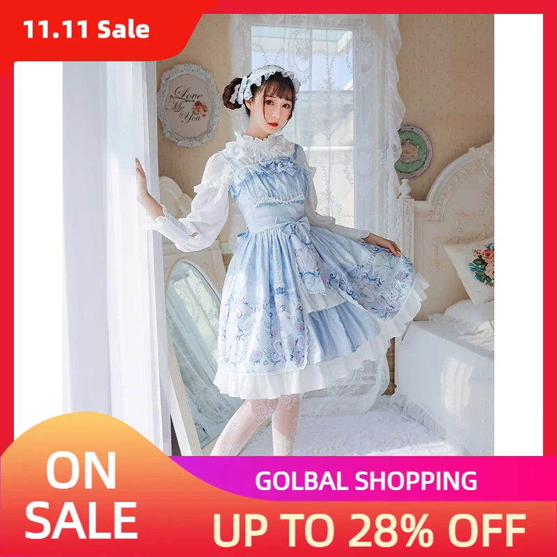 Платье принцессы для чайной вечеринки, Сладкая Лолита, винтажное кружевное платье с бантом и милым принтом в викторианском стиле, кавайное платье для девочек, Готическая Лолита, jsk loli cos
Платье принцессы для чайной вечеринки, Сладкая Лолита, винтажное кружевное платье с бантом и милым принтом в викторианском стиле, кавайное платье для девочек, Готическая Лолита, jsk loli cos