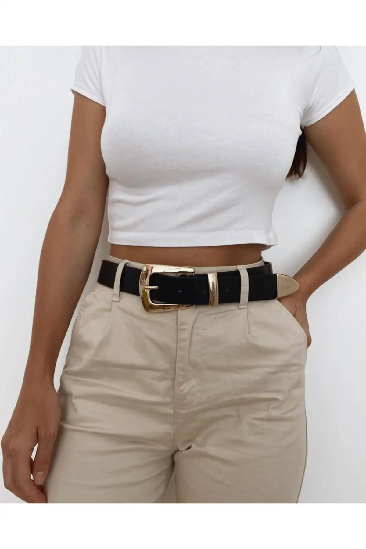 2022 New Fashion, Black Belt for Women, Gold Color Detailed with Tip, Gold Buckle, Elegant Design, Jean - Dress Belt, Daily Wear
2022 New Fashion, Black Belt for Women, Gold Color Detailed with Tip, Gold Buckle, Elegant Design, Jean - Dress Belt, Daily Wear