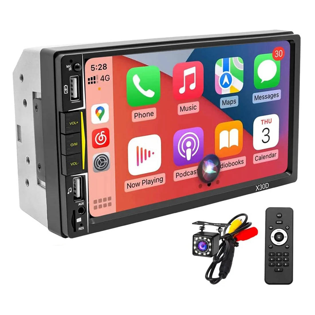 Автомагнитола с CarPlay, автомагнитола с сенсорным экраном 7 дюймов, Bluetooth, камерой заднего вида и зеркальным соединением
Автомагнитола с CarPlay, автомагнитола с сенсорным экраном 7 дюймов, Bluetooth, камерой заднего вида и зеркальным соединением