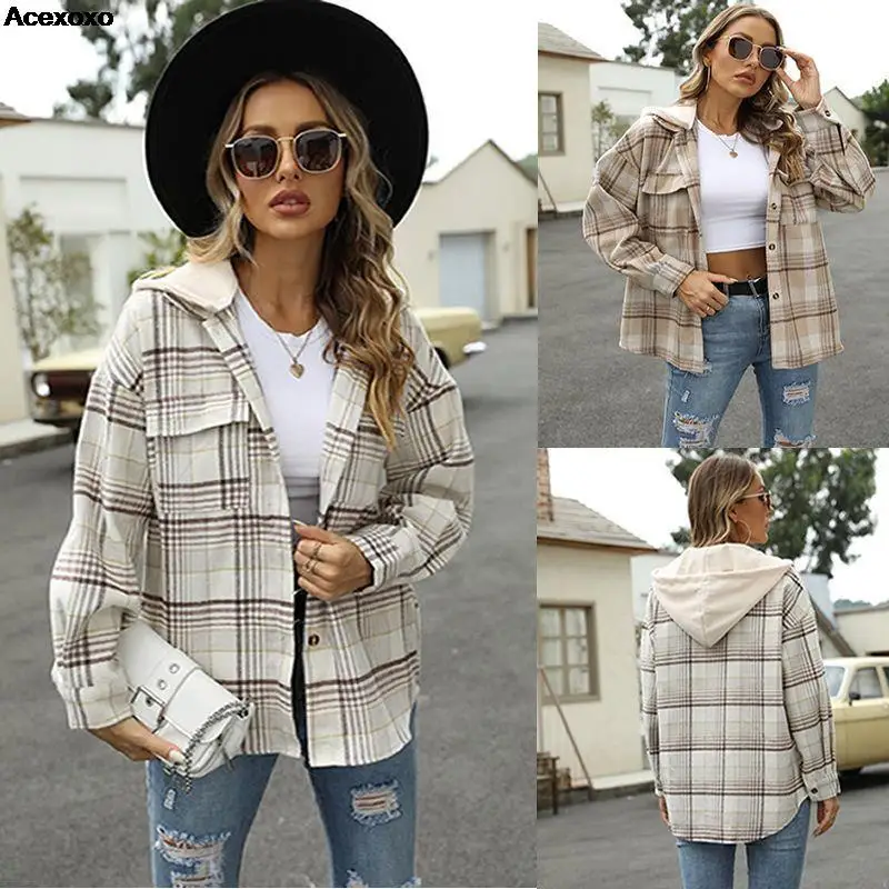 2023 new women's fashion casual plaid long-sleeved shirt loose cardigan with cap
2023 new women's fashion casual plaid long-sleeved shirt loose cardigan with cap
