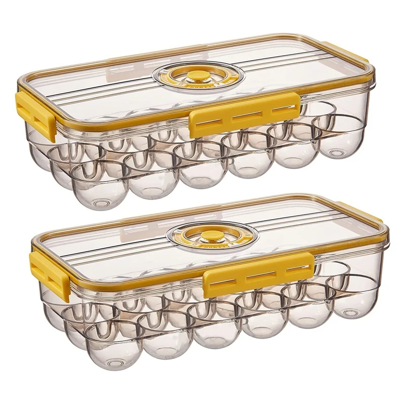 2Pcs Egg Holder Egg Storage Bin Stackable PET Plastic Egg Containers Clear Egg Tray Storage Box With Recordable Time
2Pcs Egg Holder Egg Storage Bin Stackable PET Plastic Egg Containers Clear Egg Tray Storage Box With Recordable Time