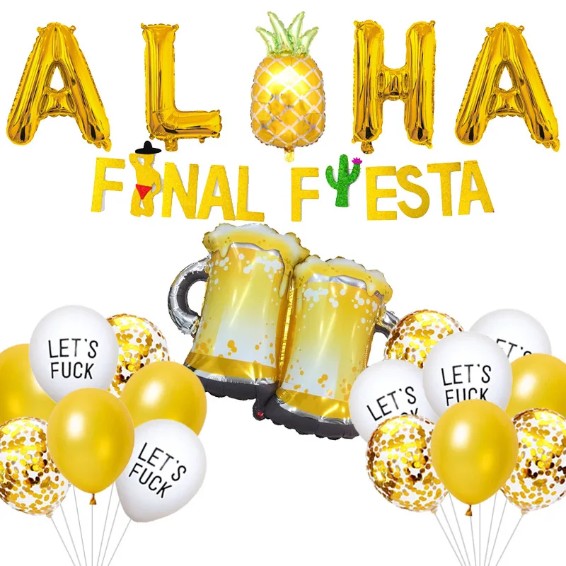 JOYMEMO Summer Theme Decoration Pineapple Beer Foil Balloon Gold Confetti Balloon Banner Hawaii Bachelor Birthday Party Supplies
JOYMEMO Summer Theme Decoration Pineapple Beer Foil Balloon Gold Confetti Balloon Banner Hawaii Bachelor Birthday Party Supplies