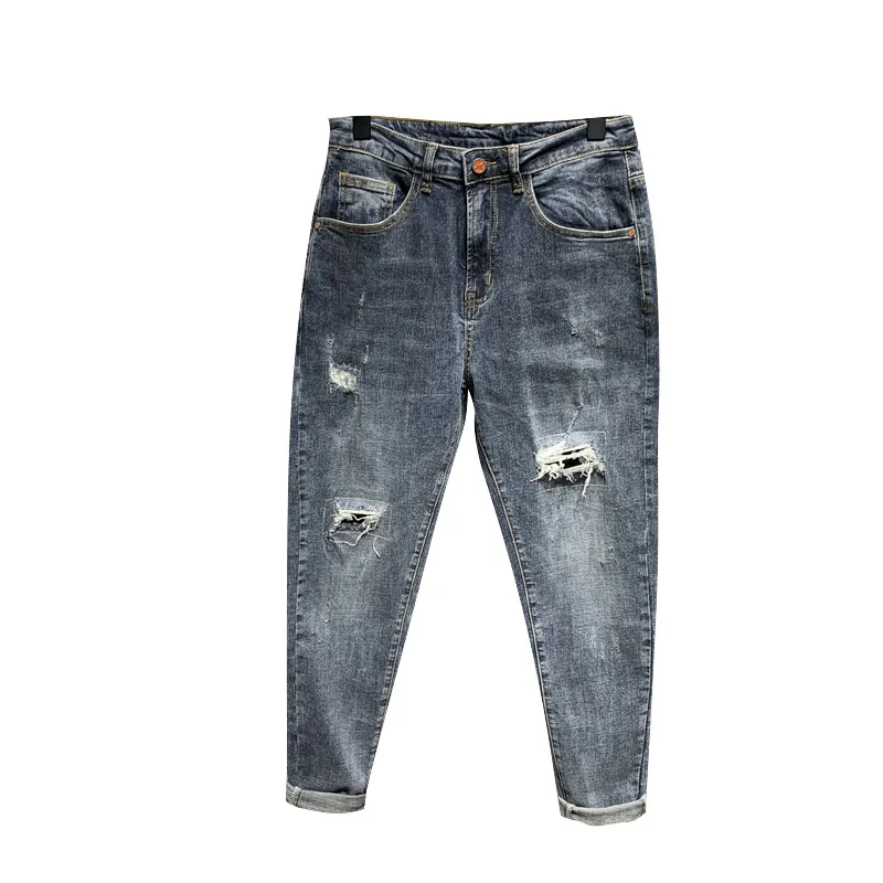 Spring 2022 Washing Mens Streetwear Fashion Ripped Distressed Denim Trousers Male Harem Casual Students Teenagers Men's Jeans
Spring 2022 Washing Mens Streetwear Fashion Ripped Distressed Denim Trousers Male Harem Casual Students Teenagers Men's Jeans