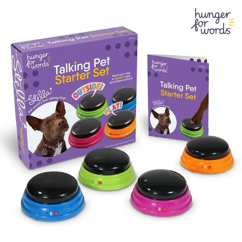 Pet Starter Set - 4 Recordable Buttons for Dog Communication, Talking Dog Buttons
Pet Starter Set - 4 Recordable Buttons for Dog Communication, Talking Dog Buttons