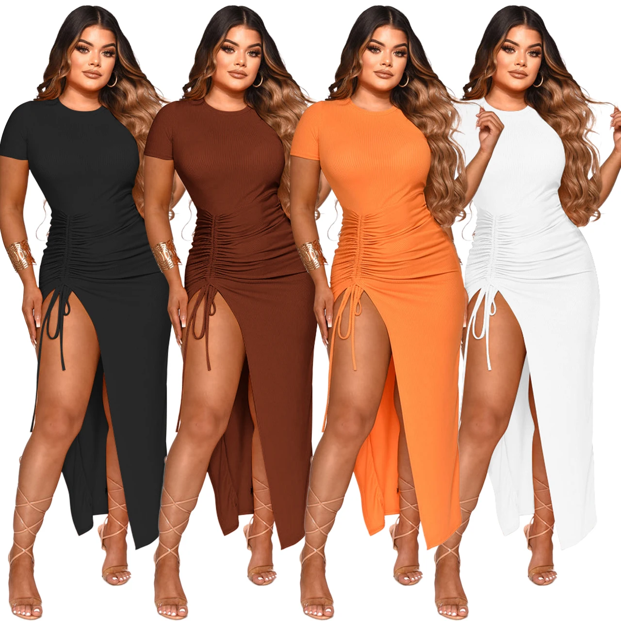 2022 Summer Women T Shirt Dress Sexy High Split Pleats Drawstring Short Sleeves O Neck Solid Casual Club Dresses Female
2022 Summer Women T Shirt Dress Sexy High Split Pleats Drawstring Short Sleeves O Neck Solid Casual Club Dresses Female