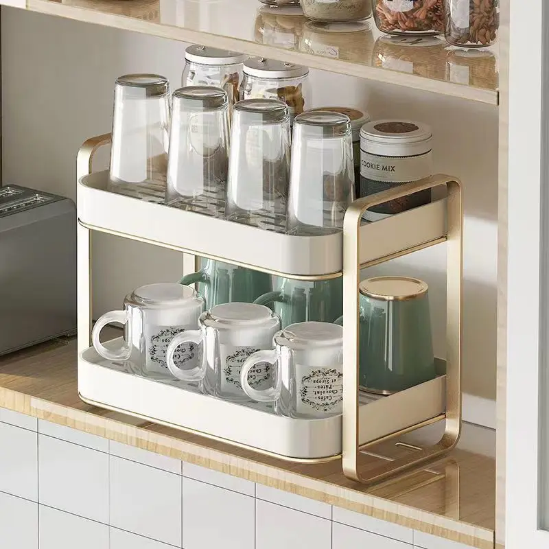 Cup Shelf Multifunctional Storage Rack Water Cup Tea Cup Tea Set Glass Cup Storage Rack Desktop Double Tray Household Drain Box
Cup Shelf Multifunctional Storage Rack Water Cup Tea Cup Tea Set Glass Cup Storage Rack Desktop Double Tray Household Drain Box