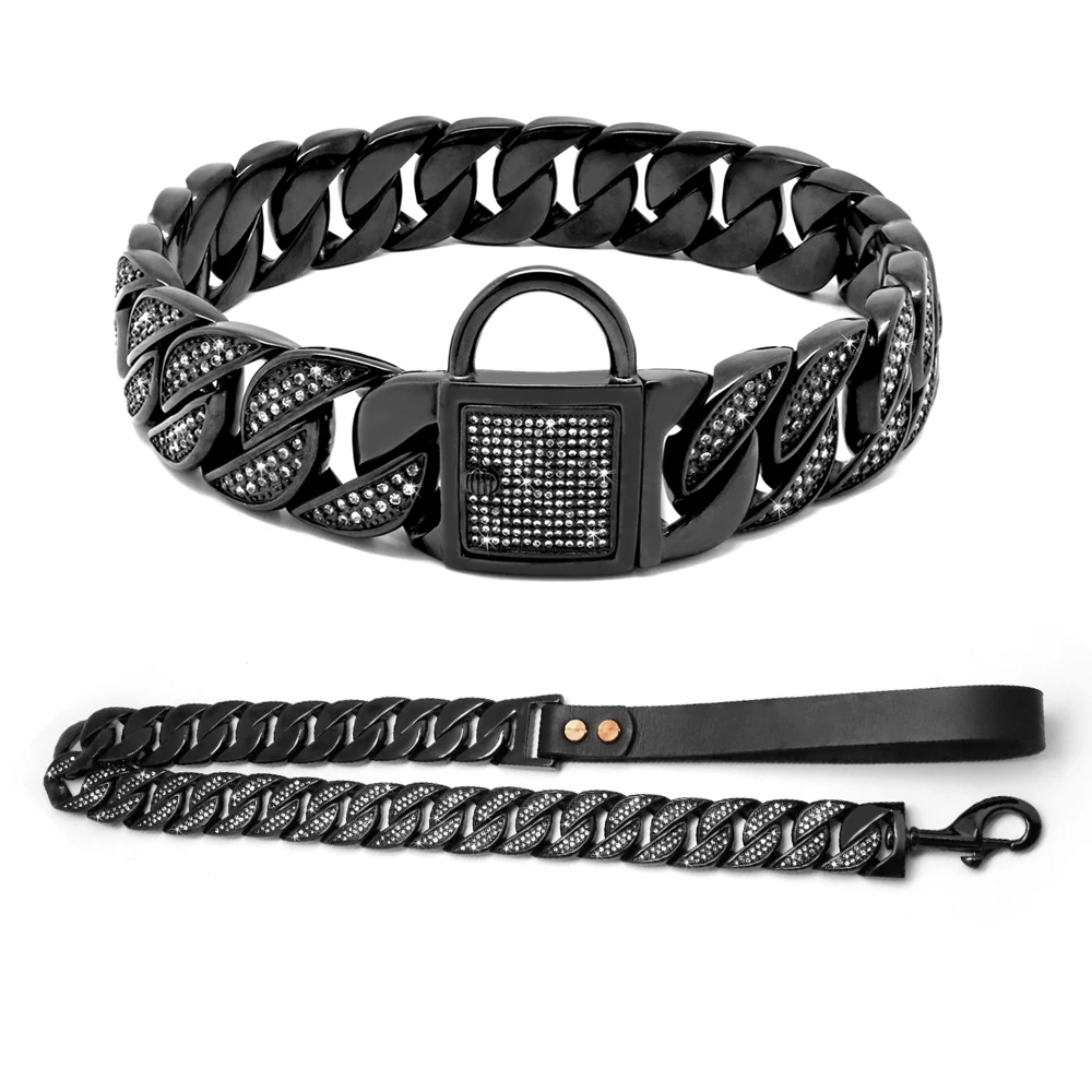 Custom logo stainless steel metal bling diamonds gold cuban link chain pet dog training collar
Custom logo stainless steel metal bling diamonds gold cuban link chain pet dog training collar