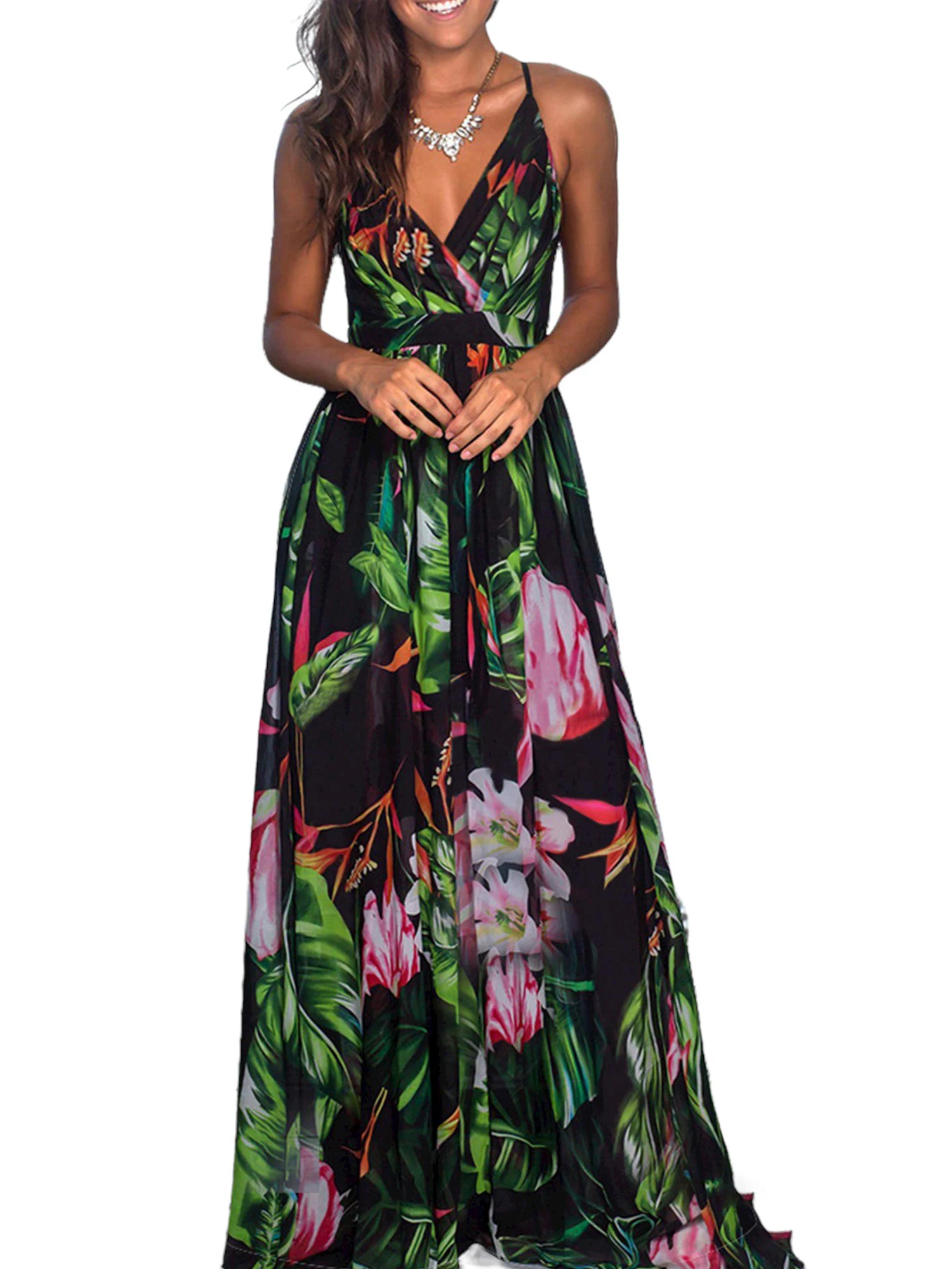 Womens Hawaiian Floral Printing Long Maxi Dress Ladies Boho A-Line Dresses Sleeveless Female Casual Summer Holiday Cami Sundress
Womens Hawaiian Floral Printing Long Maxi Dress Ladies Boho A-Line Dresses Sleeveless Female Casual Summer Holiday Cami Sundress