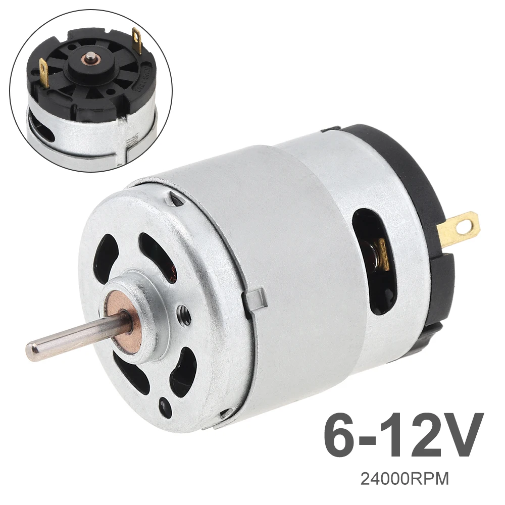 RS360 DC Motor 6-12V 24000RPM High Speed Carbon Brush Micro Motor with Shield Ring for DIY Toys Hair Dryer Electric Fans
RS360 DC Motor 6-12V 24000RPM High Speed Carbon Brush Micro Motor with Shield Ring for DIY Toys Hair Dryer Electric Fans