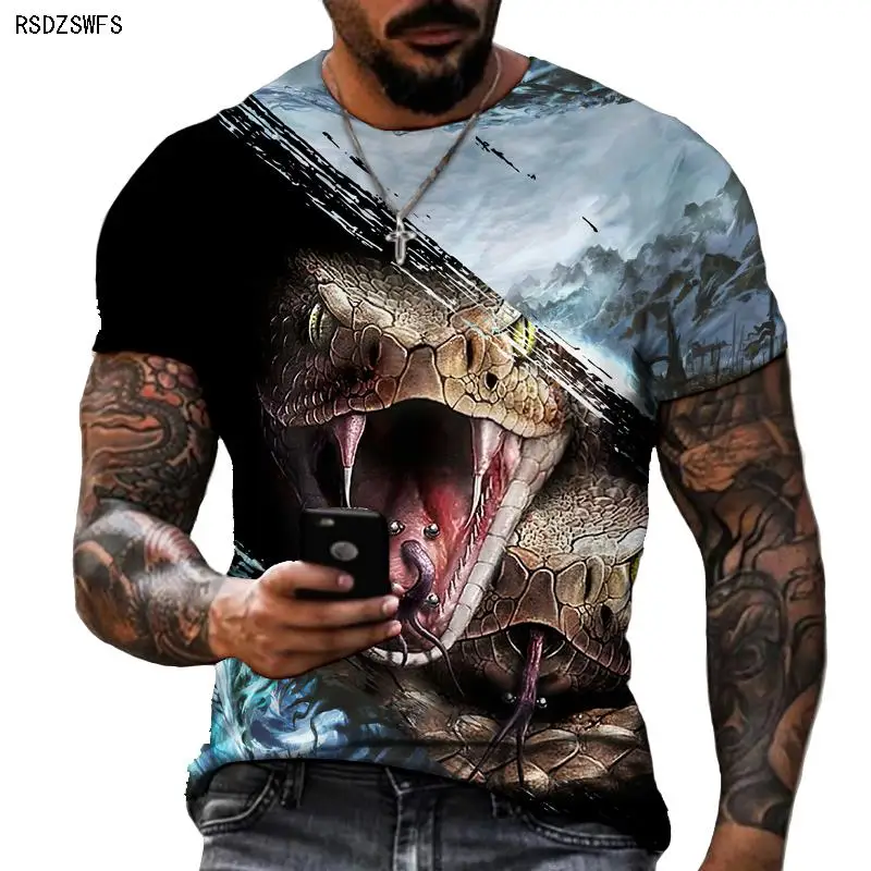 Spring/Summer 2022 New Short-sleeved Python Mad Python Viper 3D Printed T-shirt Street Fashion Brand High-quality Top
Spring/Summer 2022 New Short-sleeved Python Mad Python Viper 3D Printed T-shirt Street Fashion Brand High-quality Top
