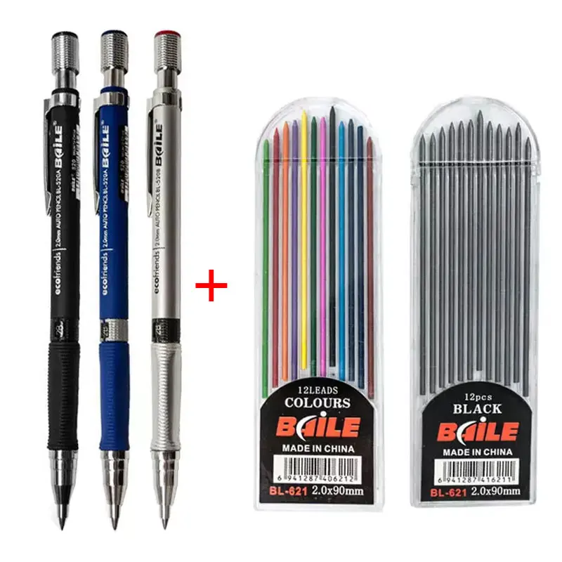 2.0 mm Mechanical Pencils Set 2B Automatic Student School Pens Supplies Office Kawaii Stationery Drawing Writing Art Sketching
2.0 mm Mechanical Pencils Set 2B Automatic Student School Pens Supplies Office Kawaii Stationery Drawing Writing Art Sketching