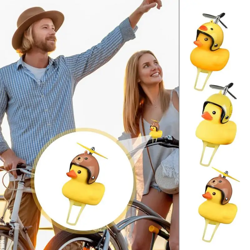 

Rubber Duck Bicycle Bell Cute Duck Ornament LED Light Bike Bell Yellow Kids Auto Loud Crisp And Clear Sound Ringer For Adults