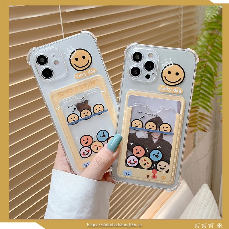 Cute Simple Smiling Face Photos Can Be Placed Transparent Card Holder Case For IPhone 11 12 13 Pro Max Case XS X XR XR 7 8 6 Pl
Cute Simple Smiling Face Photos Can Be Placed Transparent Card Holder Case For IPhone 11 12 13 Pro Max Case XS X XR XR 7 8 6 Pl