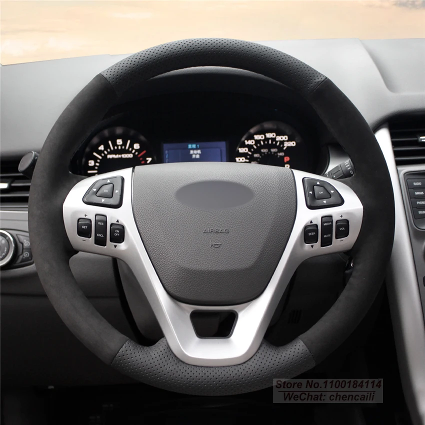 Customized Suede Alcantara Black Genuine Leather Car Steering Wheel Cover Wrap For Ford Explorer 2011-2016 Taurus 2012-2015 Edge
Customized Suede Alcantara Black Genuine Leather Car Steering Wheel Cover Wrap For Ford Explorer 2011-2016 Taurus 2012-2015 Edge
