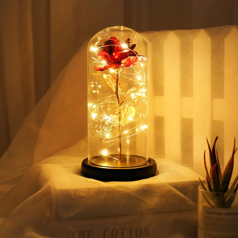 Valentine's Day Gift Rose in Glass Dome with Lights Enchanted Rose Artificial Flower Rose Perfect Gift for Wedding Mother's Day
Valentine's Day Gift Rose in Glass Dome with Lights Enchanted Rose Artificial Flower Rose Perfect Gift for Wedding Mother's Day