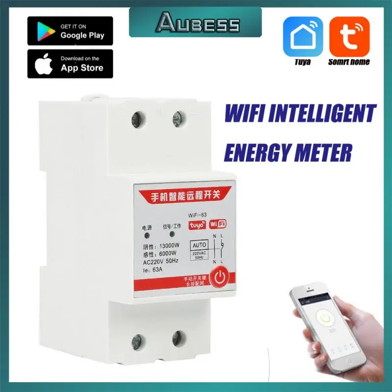 Tuya Single Phase 220V Din Rail WIFI Smart Energy Meter timer Power Consumption MonitorWIFI Metering Switch
Tuya Single Phase 220V Din Rail WIFI Smart Energy Meter timer Power Consumption MonitorWIFI Metering Switch