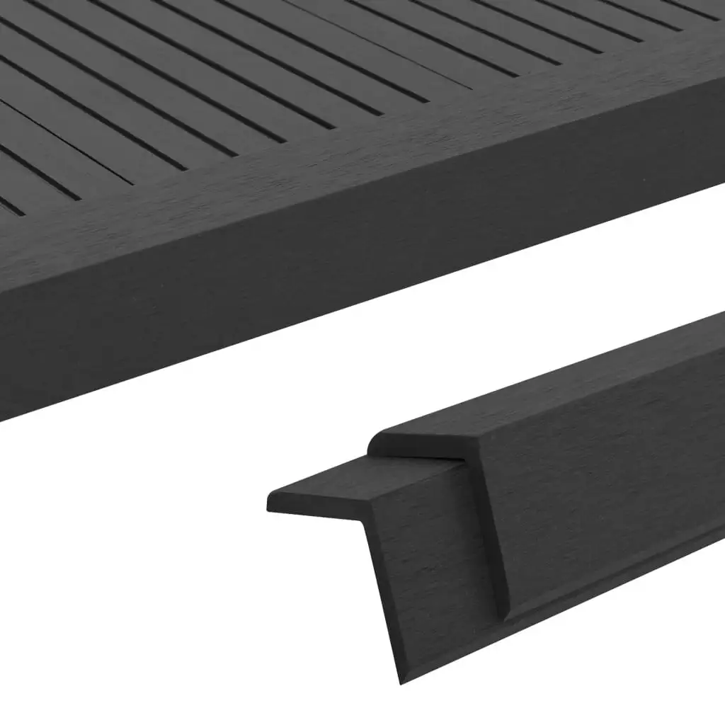 

5 pcs Decking Angle Trims, WPC Decking Boards & Tiles, Home Decoration Black 170 x 4.5 x 4.5 cm