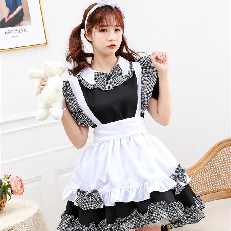 Japanese Black and White Grid Lovely Soft Sister Lolita Dress Sexy Maid Uniform Temptation Victorian Dress European Clothing
Japanese Black and White Grid Lovely Soft Sister Lolita Dress Sexy Maid Uniform Temptation Victorian Dress European Clothing