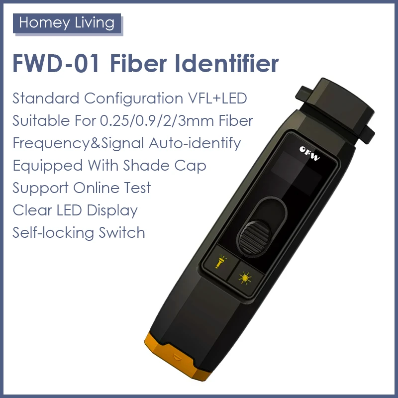 OFW Optical Fiber Identifier Live Detector with Visual Fault Locator LED Light 700-1700nm SM MM
OFW Optical Fiber Identifier Live Detector with Visual Fault Locator LED Light 700-1700nm SM MM