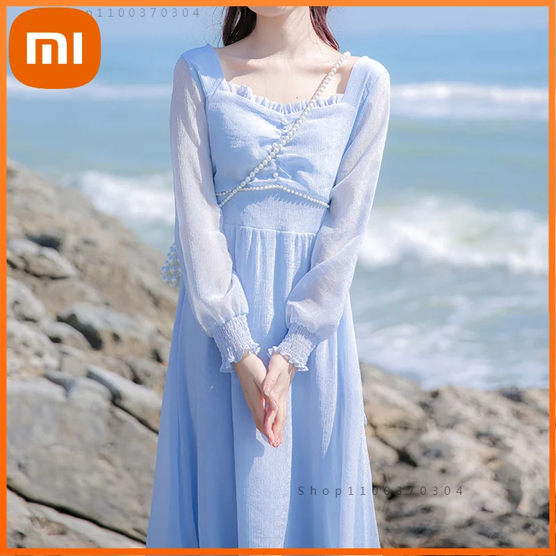 Женское длинное платье Xiaomi, элегантное винтажное вечернее праздничное шифоновое платье, Осеннее корейское модное облегающее платье с длин...
Женское длинное платье Xiaomi, элегантное винтажное вечернее праздничное шифоновое платье, Осеннее корейское модное облегающее платье с длин...