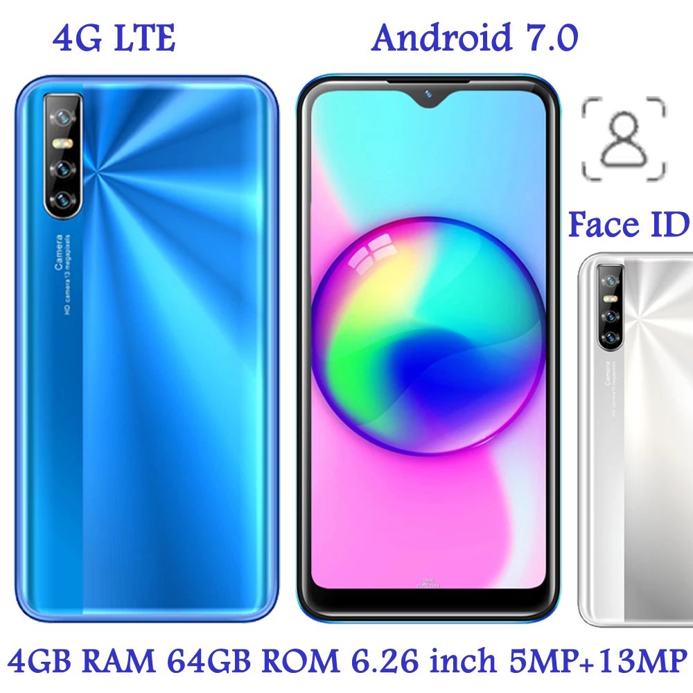 

Face ID A80 13MP Unlocked Global Version 4G LTE Smartphones 4G RAM+64G ROM Android Mobile Phones Celulares Wifi Dual Sim