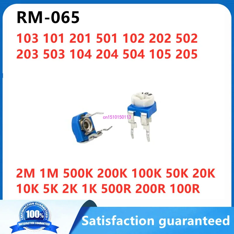 20PC 10K RM-065-103 101 201 501 102 202 502 203 503 104 204 504 105 Variable Resistor 1/2/5/50/k 200R/M adjustable potentiometer
20PC 10K RM-065-103 101 201 501 102 202 502 203 503 104 204 504 105 Variable Resistor 1/2/5/50/k 200R/M adjustable potentiometer