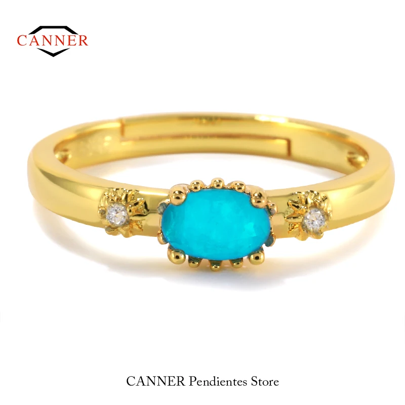 CANNER Fashion 925 Sterling Silver Paraiba Tourmaline Blue Gemstone Ring for Women Wedding Engagement Jewelry Gift Anillos Mujer
CANNER Fashion 925 Sterling Silver Paraiba Tourmaline Blue Gemstone Ring for Women Wedding Engagement Jewelry Gift Anillos Mujer