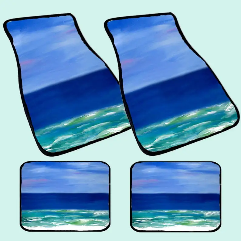 Beautiful Beach Art Car Mats front and rear from my original design.Matching beautiful beach car coasters available.
Beautiful Beach Art Car Mats front and rear from my original design.Matching beautiful beach car coasters available.