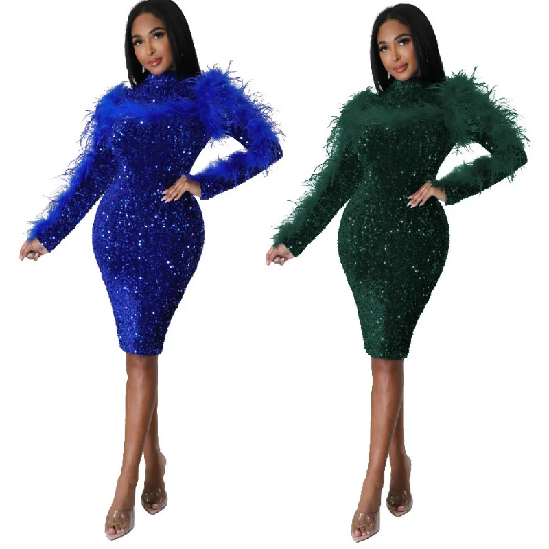 WUHE Sequined Fur Splicing Long Sleeve Cutout Backless Bodycon Midi Women Dress 2023 Spring Sexy Party Club Prom Dresses
WUHE Sequined Fur Splicing Long Sleeve Cutout Backless Bodycon Midi Women Dress 2023 Spring Sexy Party Club Prom Dresses