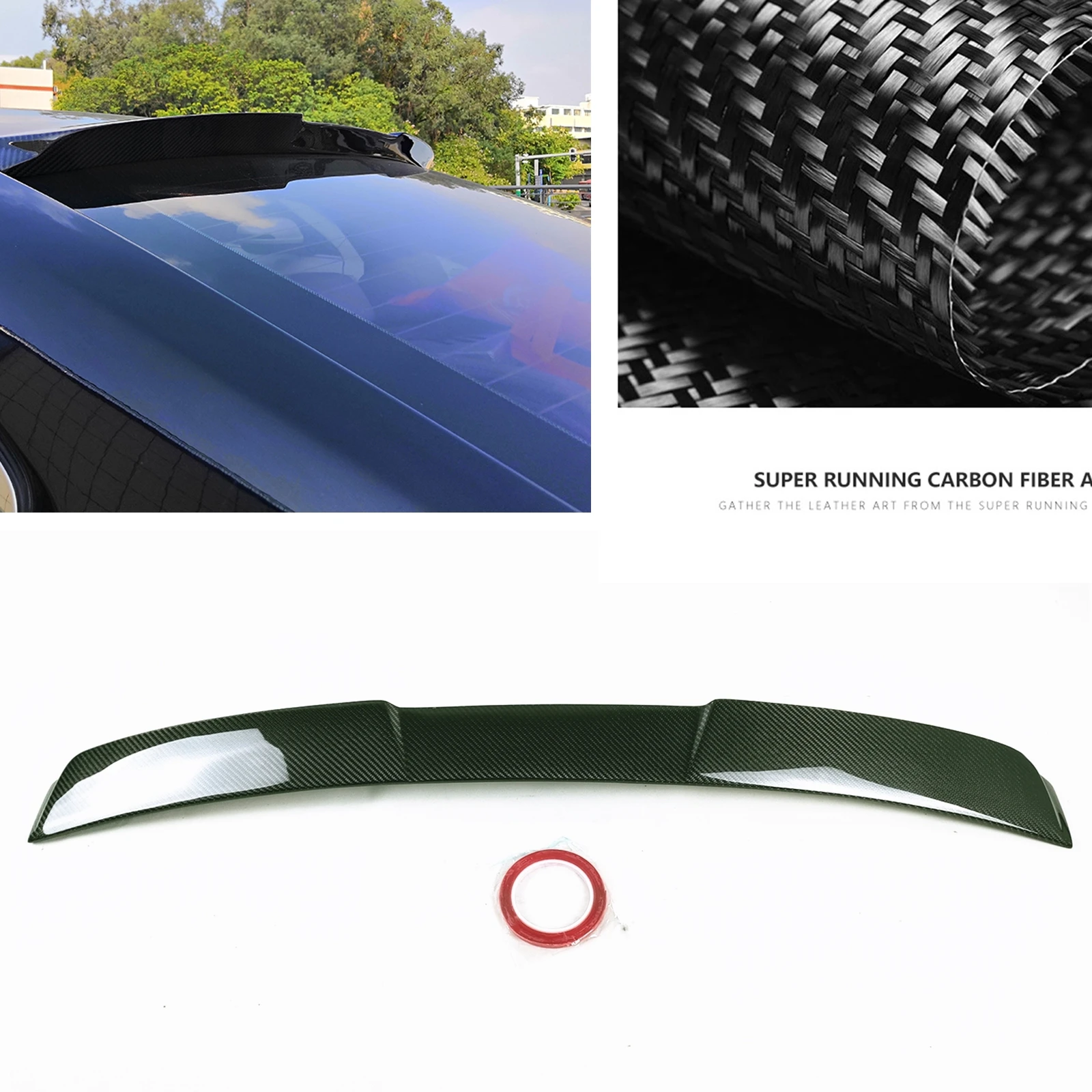 

Carbon Fiber Car Rear Roof Spoiler Wing Trunk Lid Window Upper Splitter Lip Flap Trim For Nissan Altima 2016 2017 2018