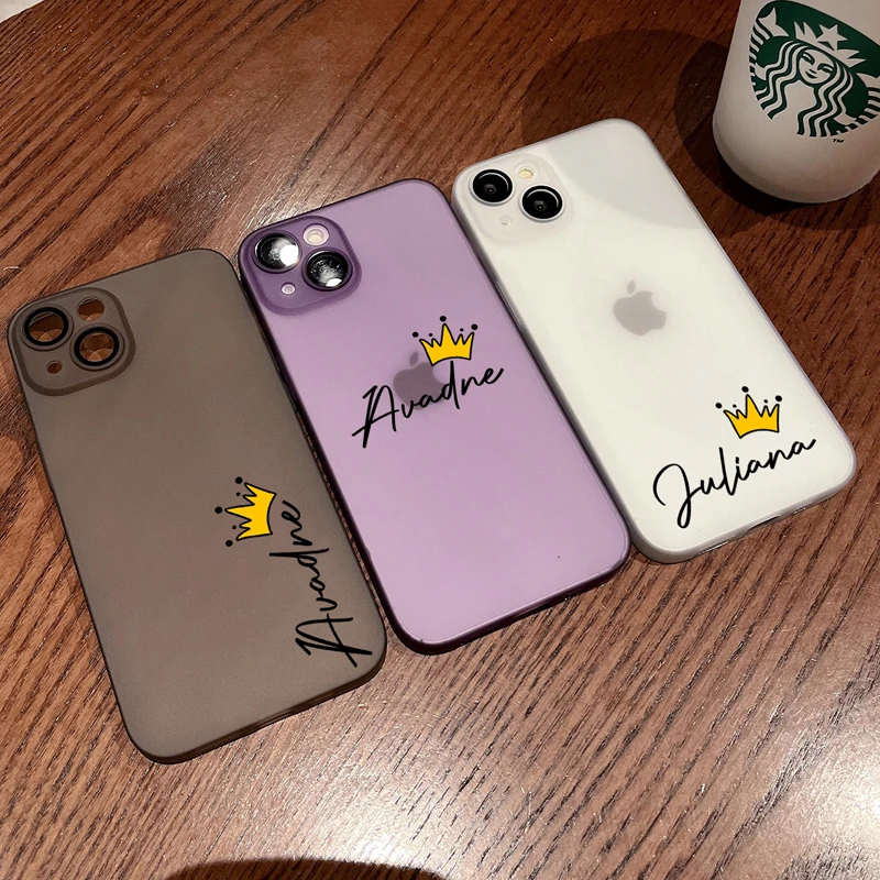 Custom Simple Cursive Crown Name Soft Silicone Phone Case for iPhone 11 12 13 14 Pro Max with Lens Film Phone Shell for iPhone
Custom Simple Cursive Crown Name Soft Silicone Phone Case for iPhone 11 12 13 14 Pro Max with Lens Film Phone Shell for iPhone