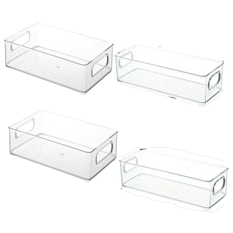 Refrigerator Organizer,Stackable Clear Organizers Bins With Handles,For Kitchen And Cabinet Storage
Refrigerator Organizer,Stackable Clear Organizers Bins With Handles,For Kitchen And Cabinet Storage