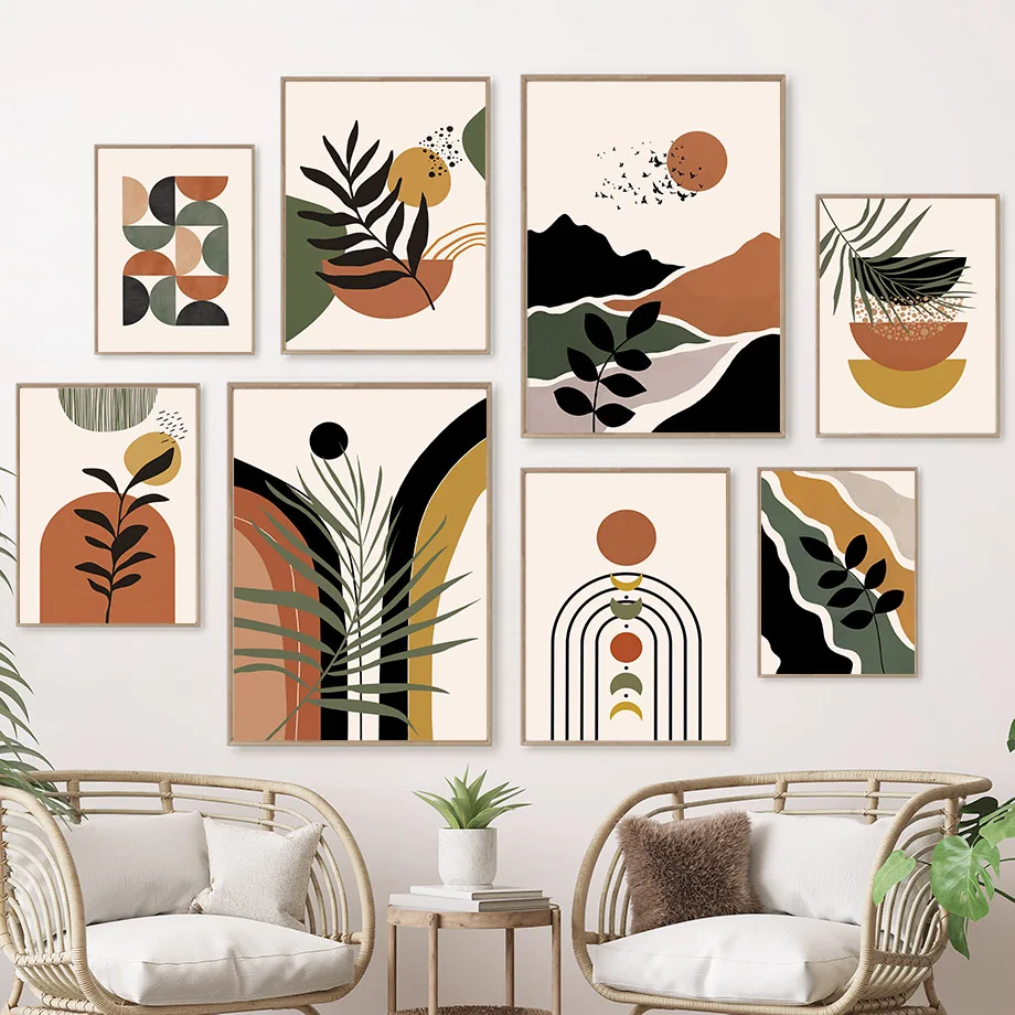 Геометрический ландшафт с листьями солнца, Настенная картина в скандинавском стиле, Фотогалерея на холсте для гостиной, домашний декор 
Геометрический ландшафт с листьями солнца, Настенная картина в скандинавском стиле, Фотогалерея на холсте для гостиной, домашний декор