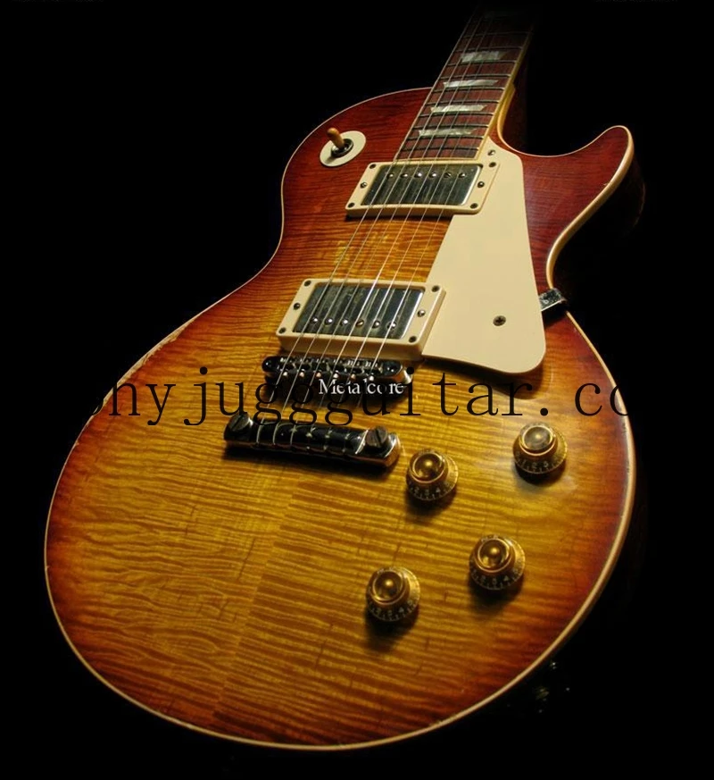 Relic Billy Bons#61959 Tobacco SunBurst Flame Maple Electric Guitar Crack Line Aged Effect,Tuilp Tuners,China Chibson OEMGuitars
Relic Billy Bons#61959 Tobacco SunBurst Flame Maple Electric Guitar Crack Line Aged Effect,Tuilp Tuners,China Chibson OEMGuitars