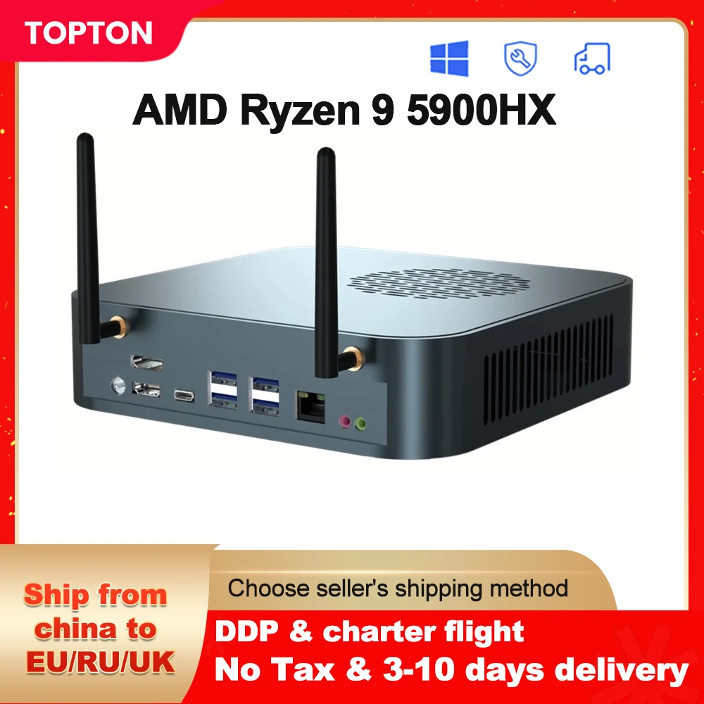 TOPTON мини-ПК для геймеров 7nm AMD Ryzen 9 5900HX 7 4800H TPM2.0 Windows 11 10 Pro 3x4K HD дисплей настольный игровой компьютер AX WiFi6E
TOPTON мини-ПК для геймеров 7nm AMD Ryzen 9 5900HX 7 4800H TPM2.0 Windows 11 10 Pro 3x4K HD дисплей настольный игровой компьютер AX WiFi6E