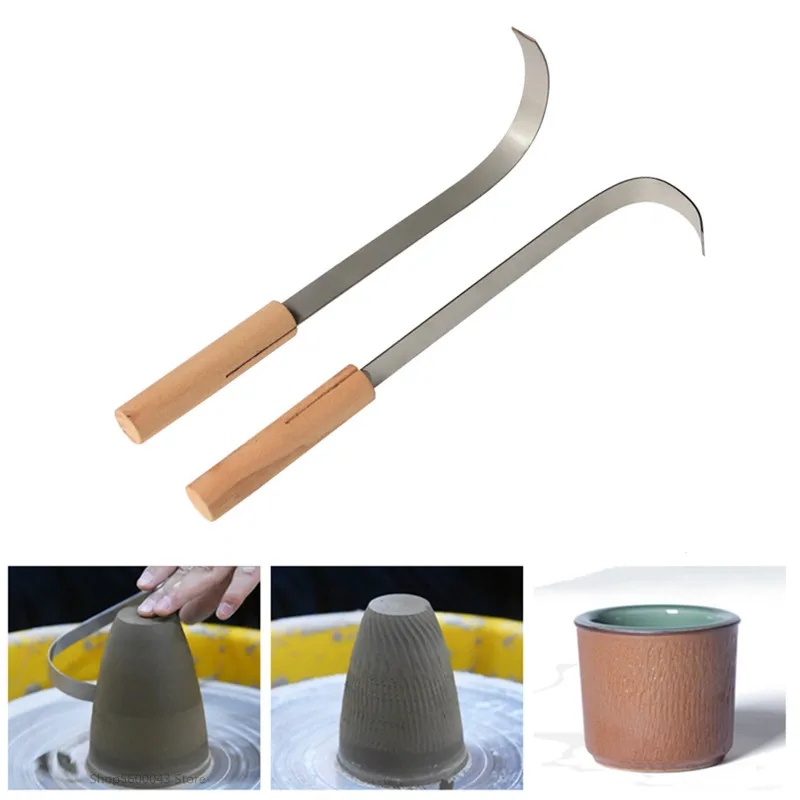 Pottery Stainless Steel Jump Knife Wooden Handle Curved Repair Knife DIY Ceramic Texture Rough Shape Carving Pottery Tool
Pottery Stainless Steel Jump Knife Wooden Handle Curved Repair Knife DIY Ceramic Texture Rough Shape Carving Pottery Tool