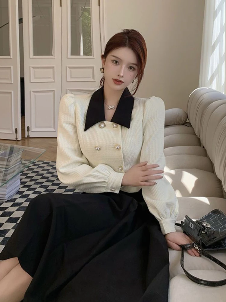 New in Chic Elegant Two Piece Sets Women's outifits long sleeves short coat top + black midi skirt casual outfits for women 2023
New in Chic Elegant Two Piece Sets Women's outifits long sleeves short coat top + black midi skirt casual outfits for women 2023