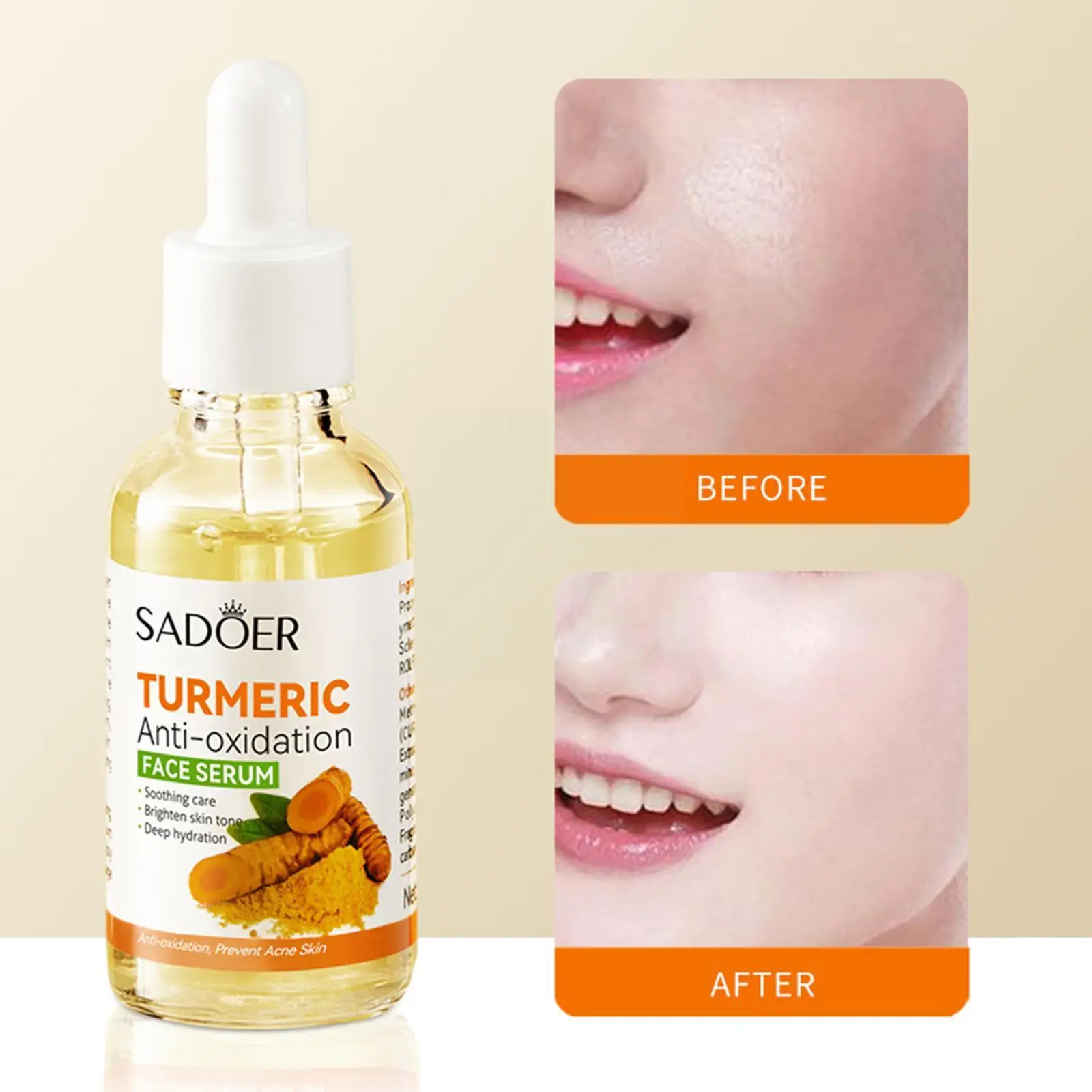 30ML Turmeric Face Serum Whitening Dark Spot Remover Corrector Scar Roughness Skin Care Acne Essence Improve Bright Facial H6L1
30ML Turmeric Face Serum Whitening Dark Spot Remover Corrector Scar Roughness Skin Care Acne Essence Improve Bright Facial H6L1
