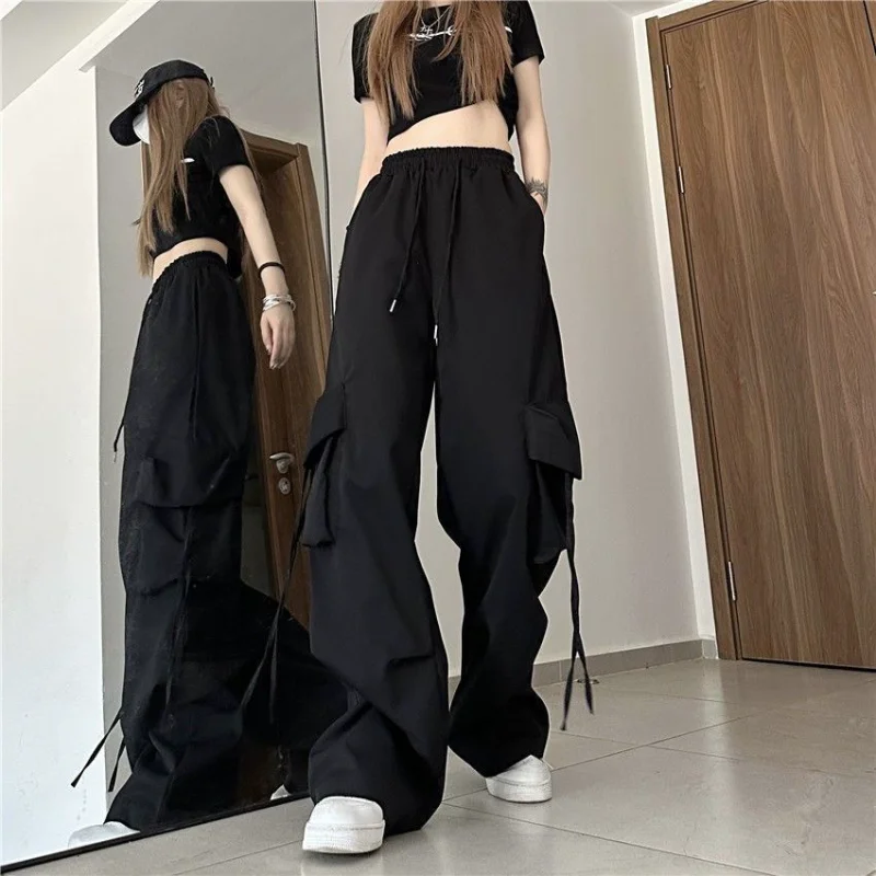 Deeptown Y2k Streetwear Cargo Pants Women Black Vintage Harajuku Parachute Korean Fashion Trousers Pleated Hippie Jogger Kpop
Deeptown Y2k Streetwear Cargo Pants Women Black Vintage Harajuku Parachute Korean Fashion Trousers Pleated Hippie Jogger Kpop