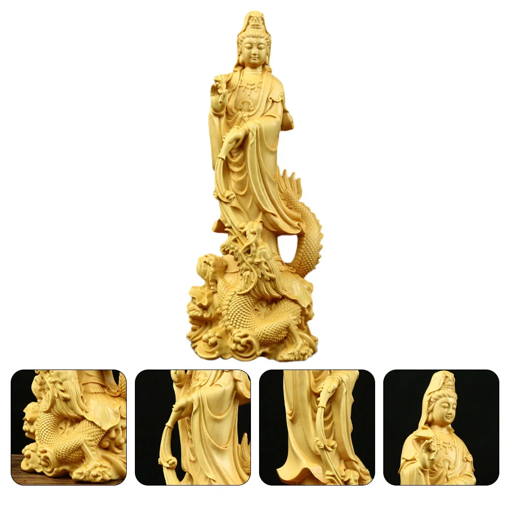 Kwan-yin Statue Chinese Carving Crafts Temple Ornament Wooden Decoration
Kwan-yin Statue Chinese Carving Crafts Temple Ornament Wooden Decoration