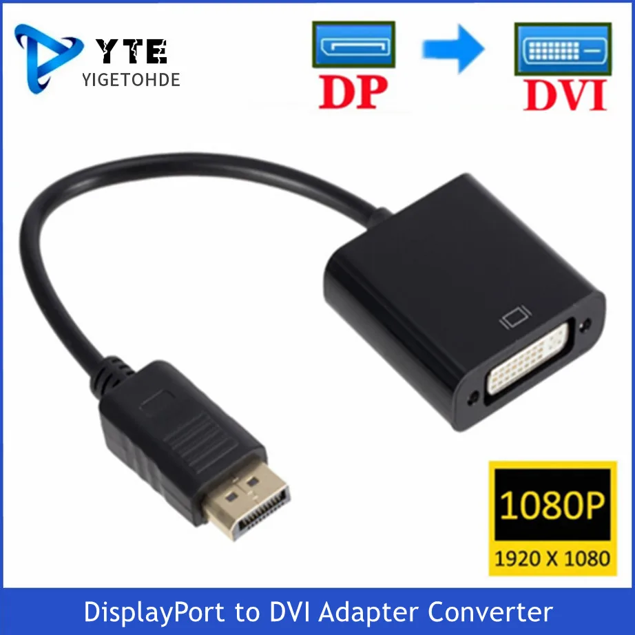 YIGETOHDE 1080P DisplayPort DP to DVI Adapter Display Port to DVI Cable Converter Male to Female For Monitor Projector Displays
YIGETOHDE 1080P DisplayPort DP to DVI Adapter Display Port to DVI Cable Converter Male to Female For Monitor Projector Displays