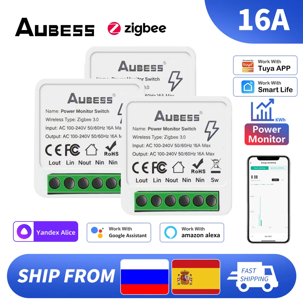Tuya Zigbee Switch Module Smart Home 16A 100-240V Work With Alexa Google Home Yandex Alice Voice /Remote Timing Switches
Tuya Zigbee Switch Module Smart Home 16A 100-240V Work With Alexa Google Home Yandex Alice Voice /Remote Timing Switches