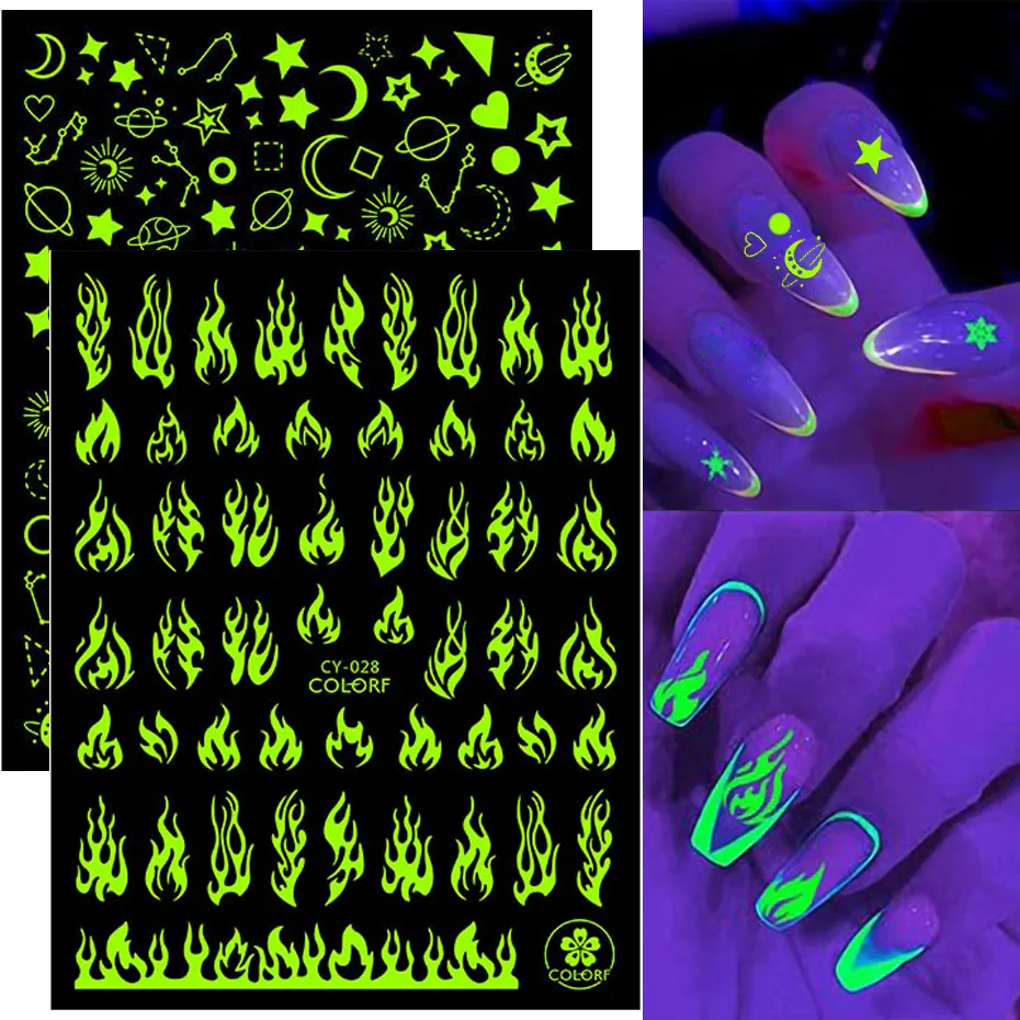 1 PIECE 3D luminous nail Patch Flame Butterfly Star-Moon luminous design In the dark hair smooth block manicure ornament
1 PIECE 3D luminous nail Patch Flame Butterfly Star-Moon luminous design In the dark hair smooth block manicure ornament