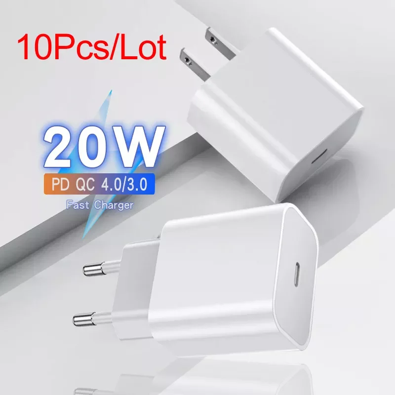10Pcs/Lot 20W PD Fast Charger Wall Charger Plug Type C Power Adapter EU/US Plug For iPhone 13 12 11 Pro Max/XS/XR/X/iPad Air
10Pcs/Lot 20W PD Fast Charger Wall Charger Plug Type C Power Adapter EU/US Plug For iPhone 13 12 11 Pro Max/XS/XR/X/iPad Air