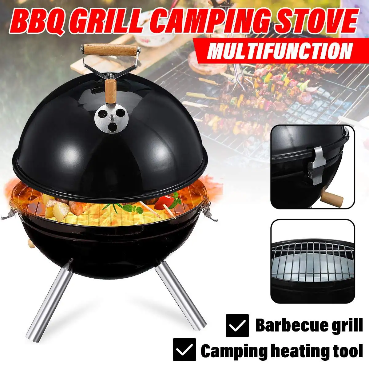 Stainless Steel Charcoal Barbecue Grill Non-stick Barbecue Grills Portable Outdoor BBQ Grill Round Carbon Oven Camping Stove 
Stainless Steel Charcoal Barbecue Grill Non-stick Barbecue Grills Portable Outdoor BBQ Grill Round Carbon Oven Camping Stove